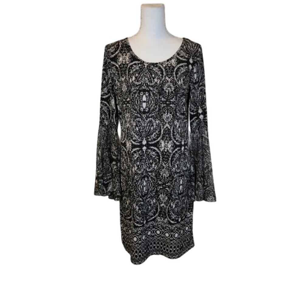 Tacera Dress Size Medium Petite Black Flutter Sleeve Feminine Romantic